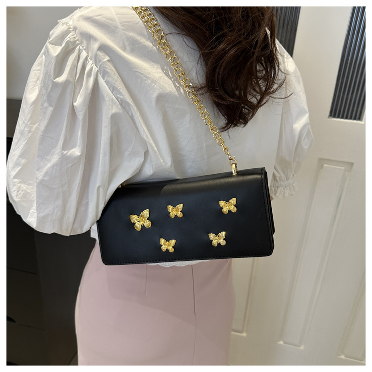 Trendy fashionable butterfly chain small square niche and beautiful French stick shoulder crossbody bag, women's bag_voghion.com