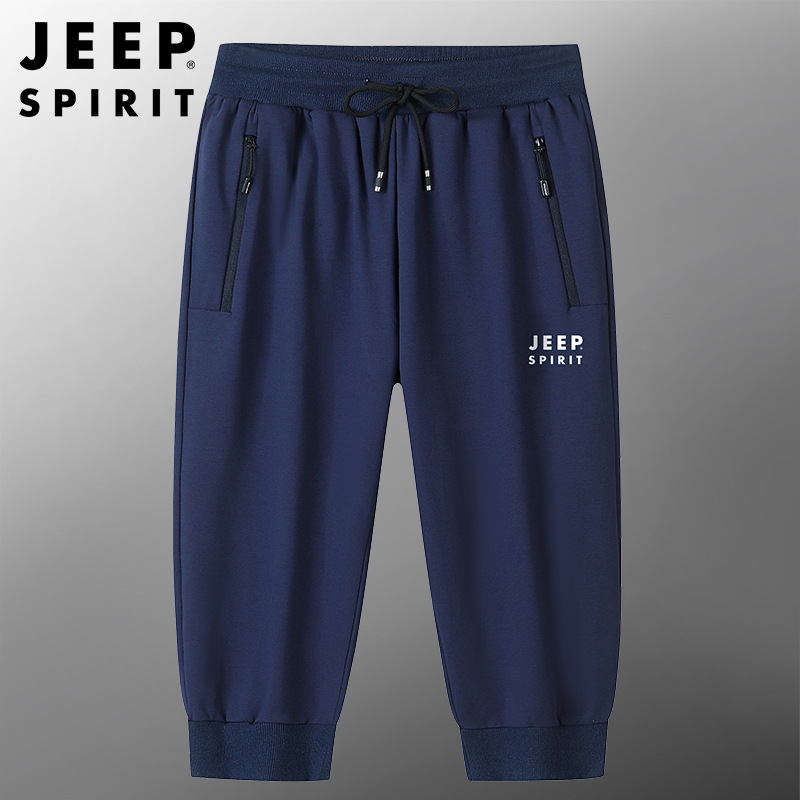 JEEP SPIRIT Sports Shorts Casual Outer Wear Men's Loose Large Size Straight Casual Capri Pants Men's 6168