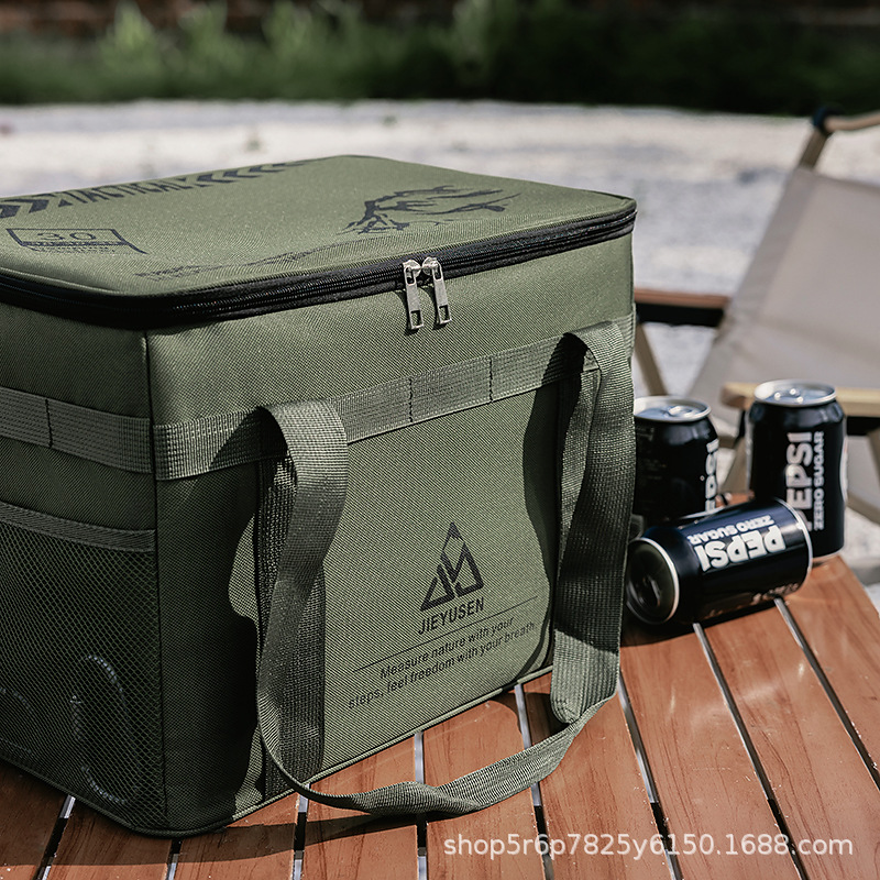 Camping Storage Bag, Outdoor Gear, Large Capacity, Elevated Utensil and Stove Organizer Box, Foldable Miscellaneous Bag, Fishing Bag