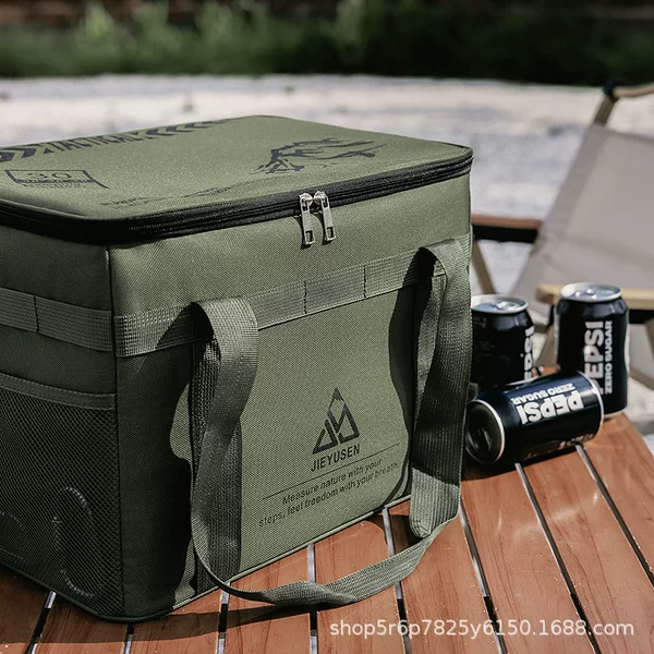 Camping Storage Bag, Outdoor Gear, Large Capacity, Elevated Utensil and Stove Organizer Box, Foldable Miscellaneous Bag, Fishing Bag