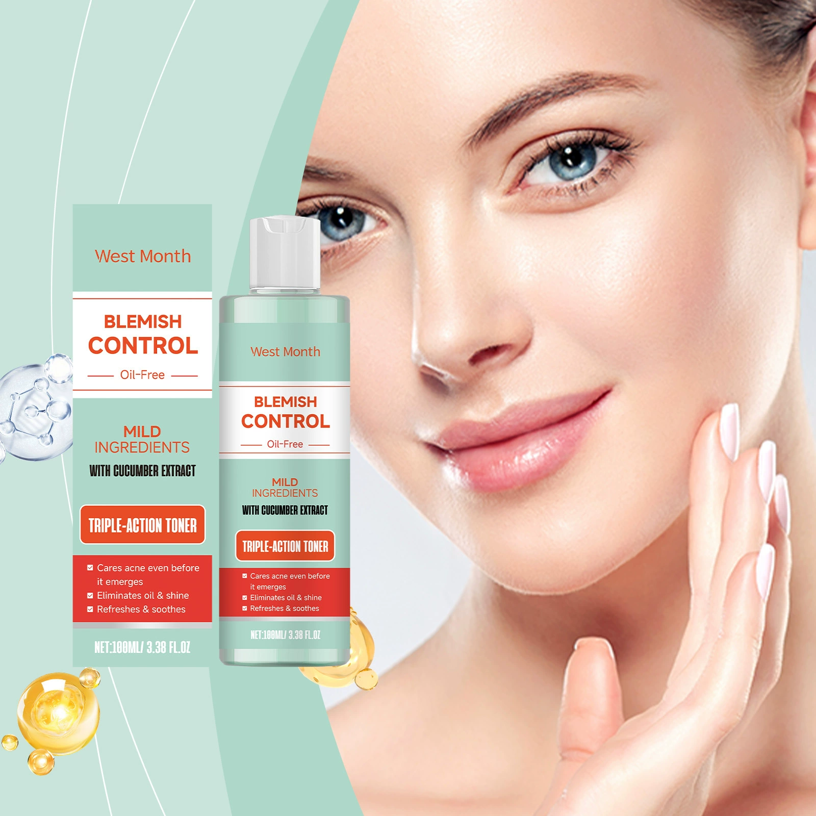 WEST MONTH Тонер для лица Мягкий ингредиент, чтобы осветить прыщи