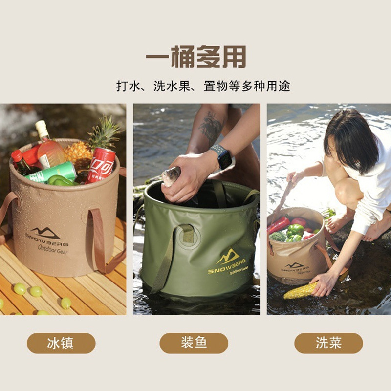 アウトドア旅行 20L 大容量 PVC 折りたたみバケツキャンプピクニックポータブルバケツ屋外釣りバケツ卸売|undefined