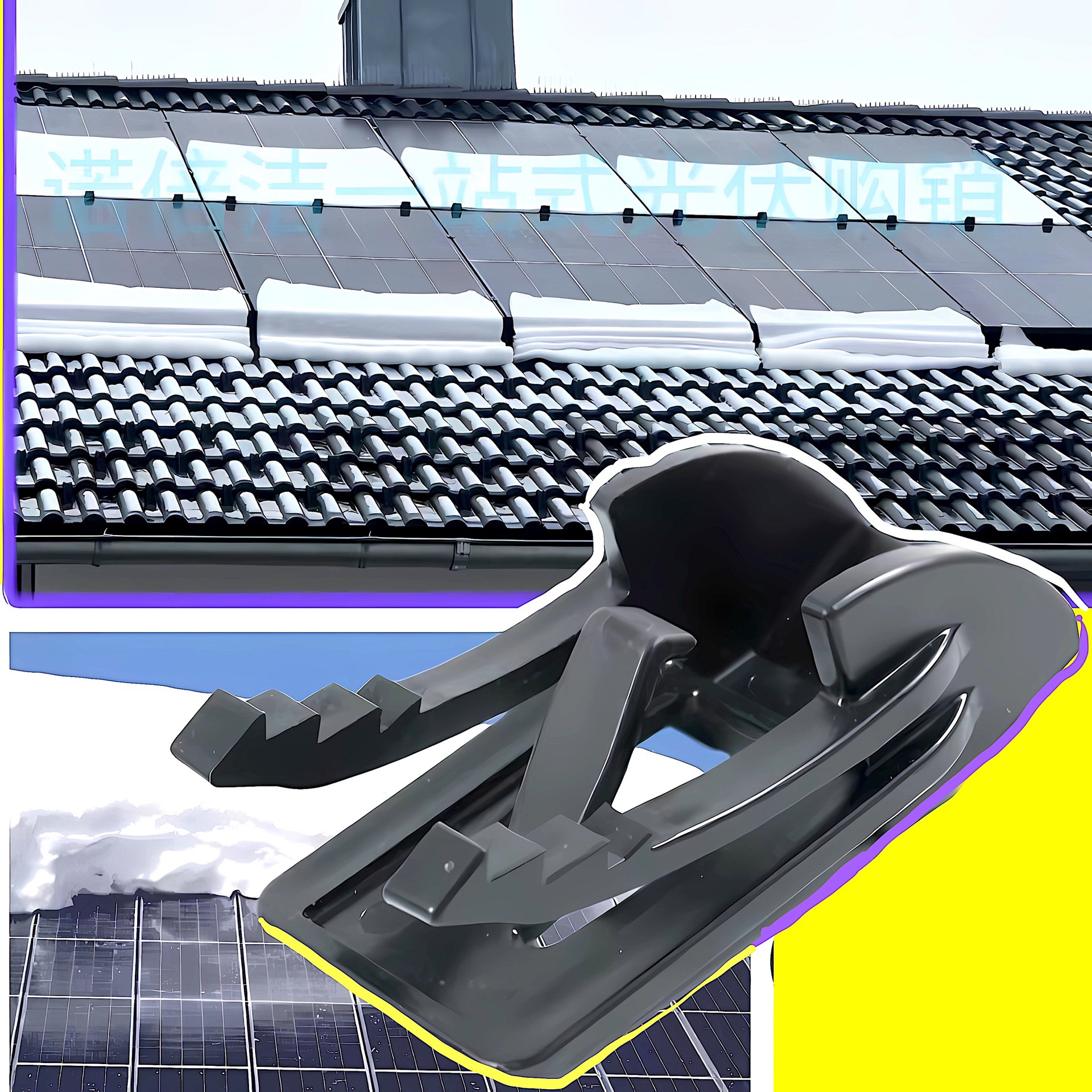 跨境导雪夹雪挡光伏雪夹排雪夹导雪夹光伏组件积雪清洁扣防雪崩