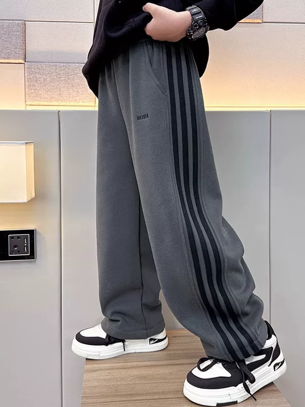 Demi-season children's casual trousers for boys, 2025 years, for teenagers, loose straight fit, western style, children's clothing