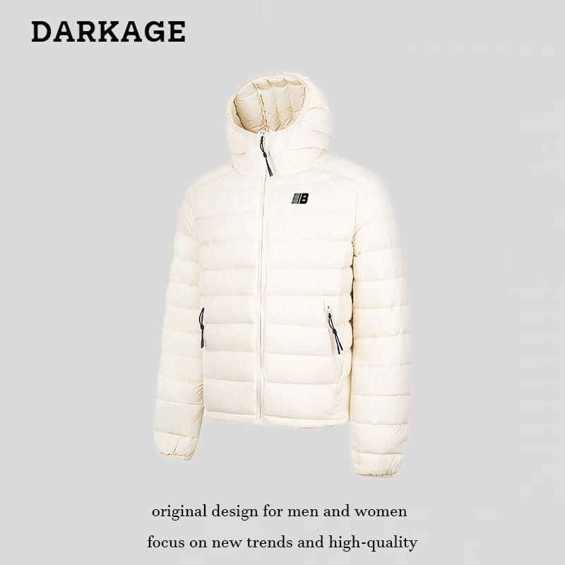 白鸭绒内胆外套男女2025冬季新款情侣修身保暖轻薄连帽排骨羽绒服