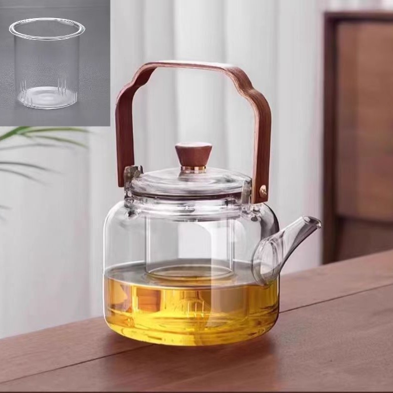 Tetera de Vidrio con Asa de Vidrio de Borosilicato Resistente al Calor para Té image 9