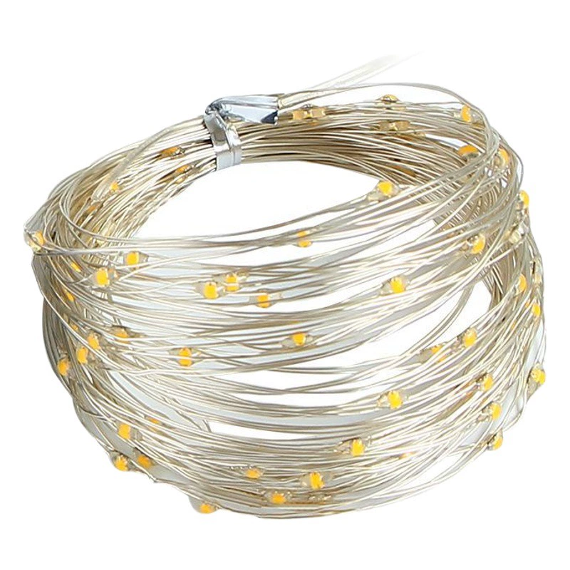 Светодиодные голые огни струнные волны шарики маленькие белые пуговицы декоративные огни рождественские праздничные световые линии полуфабрикаты медные световые ленты