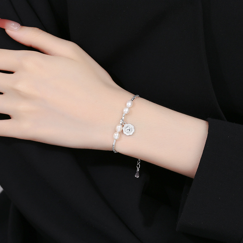 9g Weight Bracelets Classification 1 Piece Quantity Casual, Festival Occasion Lady Heart Shape Freshwater Pearl Sterling Silver Plating Bracelets
