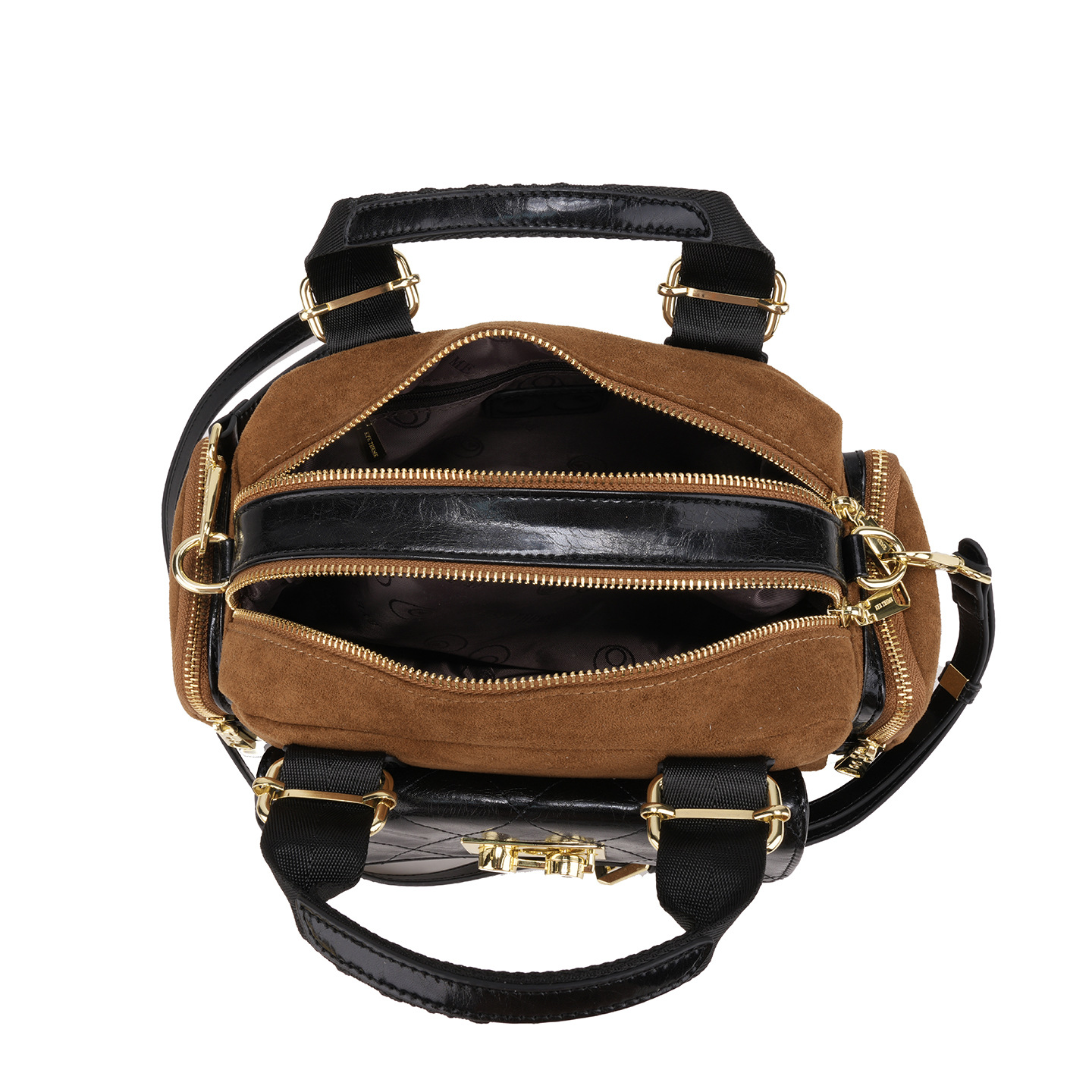 Otoño y invierno peluche bolsas de cremallera de mano casuales clásicas de contraste de alto nivel PU damas hombro único 2877 #