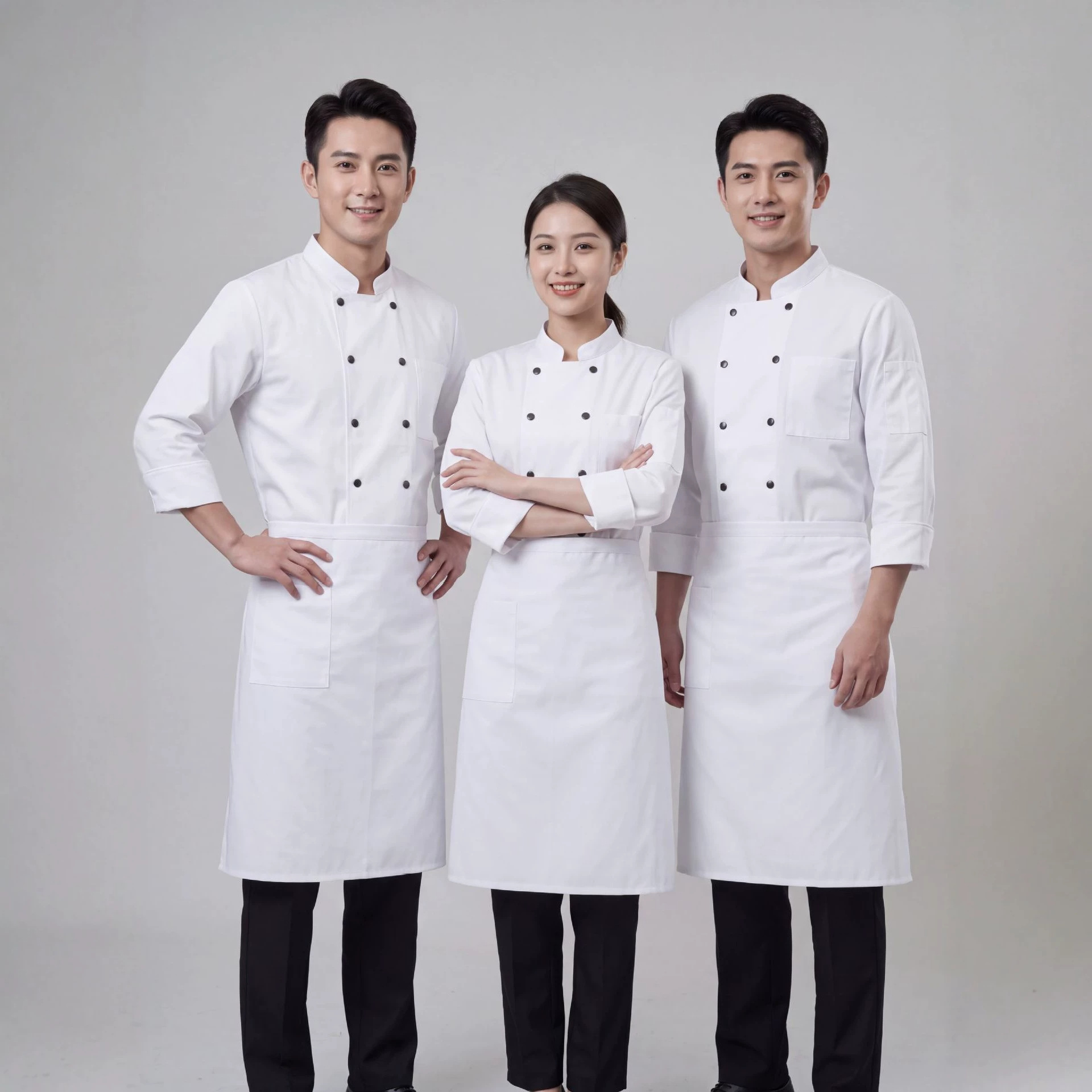 厨师工作服长袖后厨高端厨师服可印可刺绣LOGO餐饮酒店男女士专用