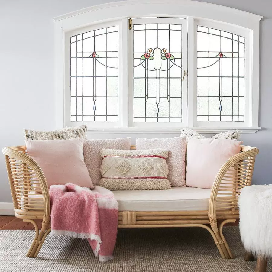 亚利桑那真藤沙发竹藤设计师休闲藤编椅双人ins酒店民宿藤椅组合