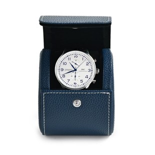 European and American genuine leather lychee pattern watch box men's and women's flip with watch pillow household leather watch storage bag watch box