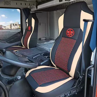 Seat cushion, seat cover — J6P Jh6 Truck Seat Cover - high-end-model-gypsophila-ice-silk-model-black-beige-alone-main-drivers-piece
