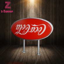 椭圆形亚克力吸塑灯箱户外防水丝印led发光广告牌双面UV门头招牌