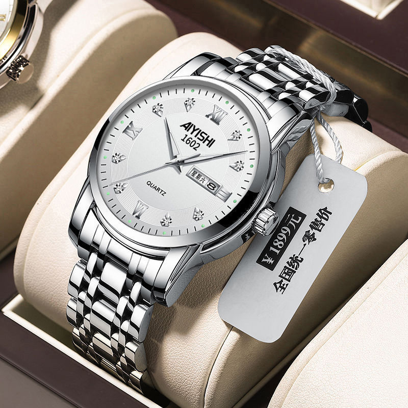 B- natural color white [Swiss imported movement] luminous calendar