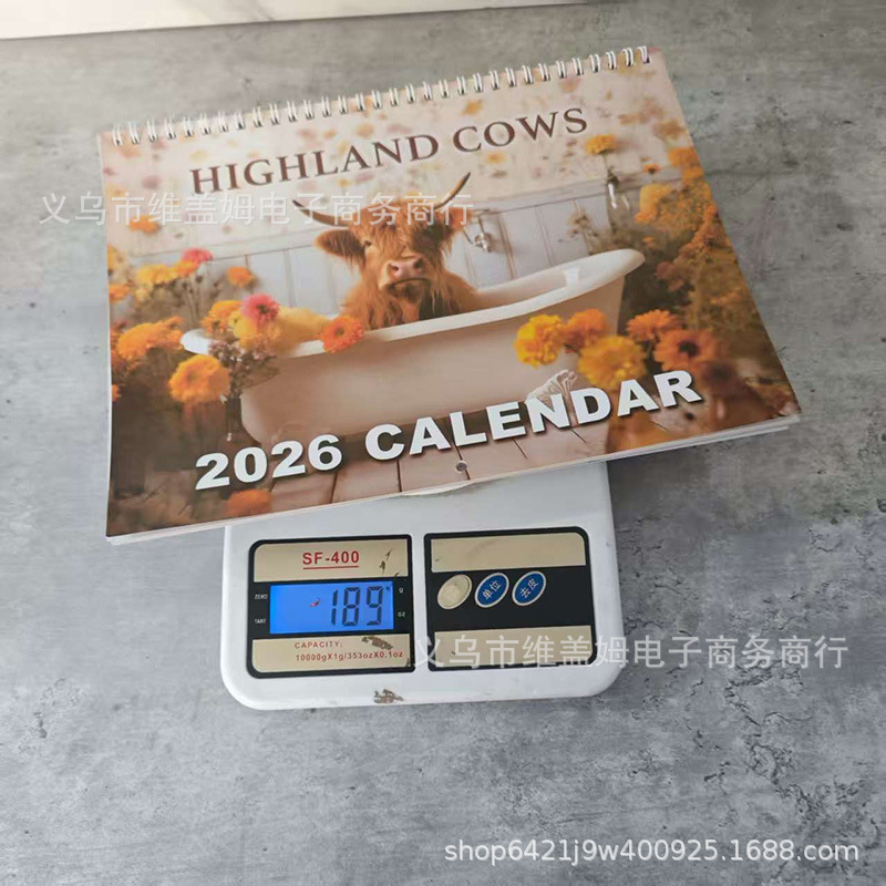 家居装饰2026年浴缸高地牛日历   "HIGHLAND COWS 2026 CALENDAR"|undefined