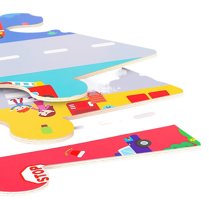 Bloques de construcción de madera ensamblados de Educación Temprana Infantil 2-3-6 años inteligencia bebé juguetes de madera 1 partícula grande niños y niñas