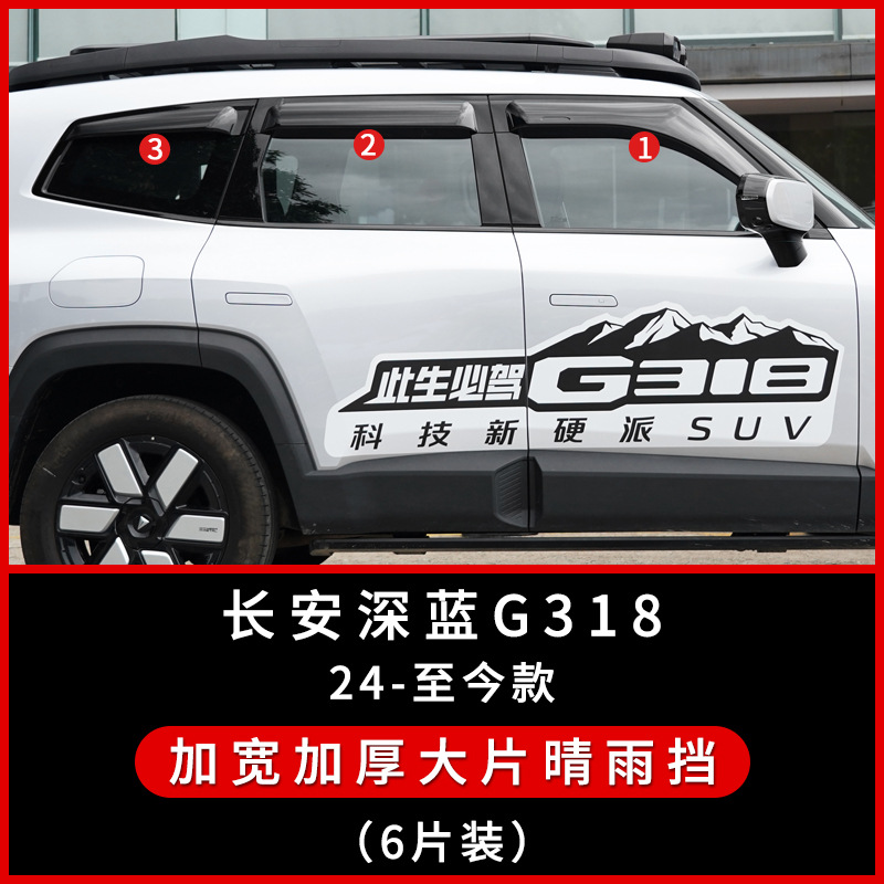 Txinrui es adecuado para Changan Deep Blue G318, protector de lluvia, ventana de automóvil, modificación de cejas de lluvia, accesorios de accesorios exteriores de protector de lluvia