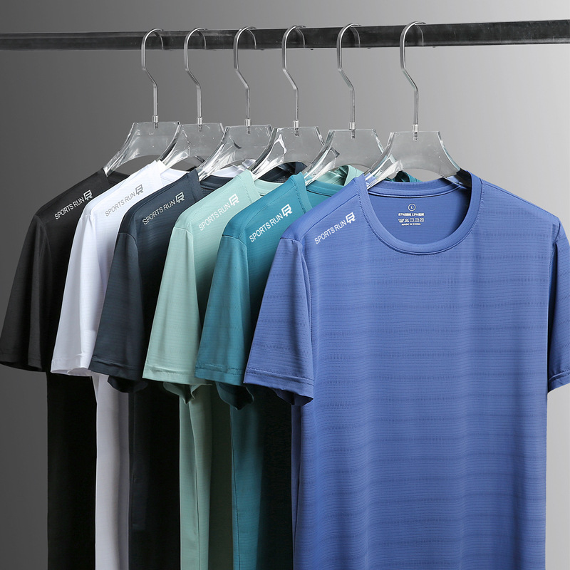 Nueva camiseta de hielo de manga corta de hombre de verano casual ropa de hombre rápida ropa de secado transpirable camiseta deportiva delgada de media manga grande