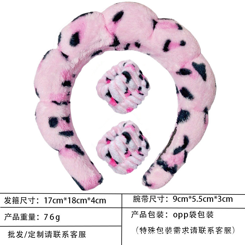 跨境海绵云朵发箍批发高颅顶高级感毛巾布麻花女士洗脸手腕带头箍|undefined