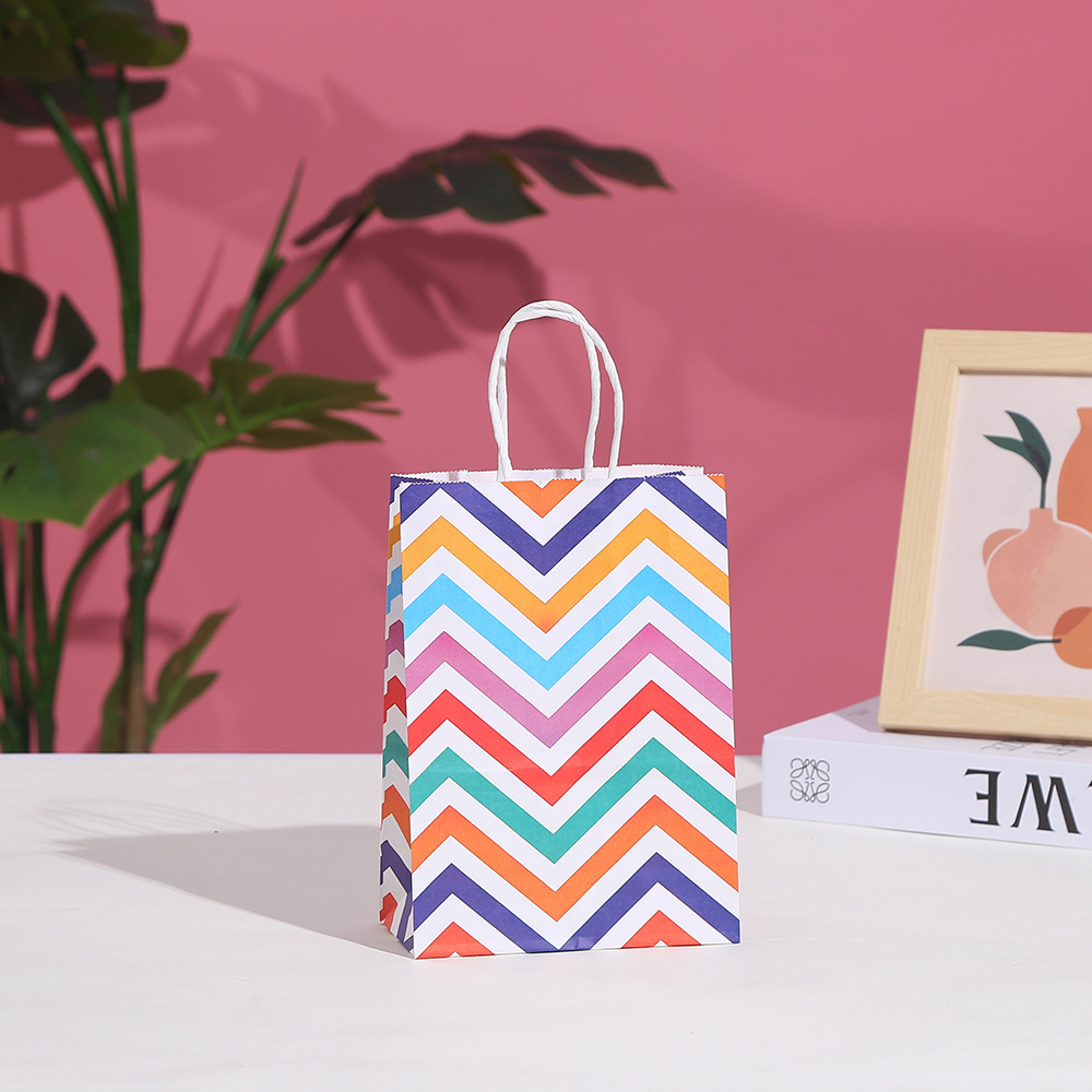 컬러 줄무늬, 크래프트 지, 길이 15*너비 8*높이 21CM