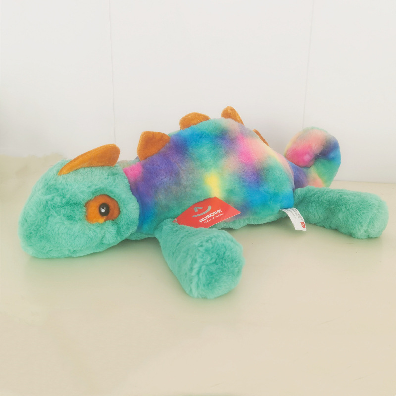 Peluche de camaleón Aurora, muñeco de lagartija realista, muñeco de dibujos animados acostado, almohada de muñeco, muñeco para coche, transfronterizo.