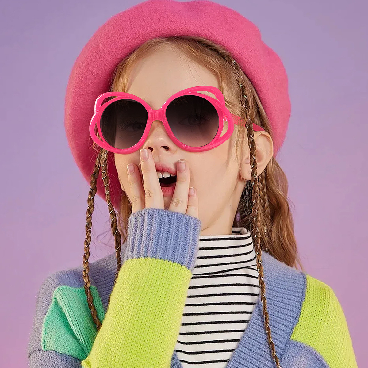 Nuevo estilo para niños, Europa, América, Y2K, nuevo diseño, personalidad, marco de mariposa hueca, gafas de sol, gafas de sol esenciales