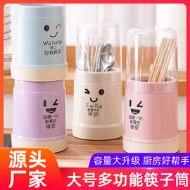 带盖防尘筷子筒筷笼沥水筷子笼塑料家用厨房筷子盒置物架收纳餐具