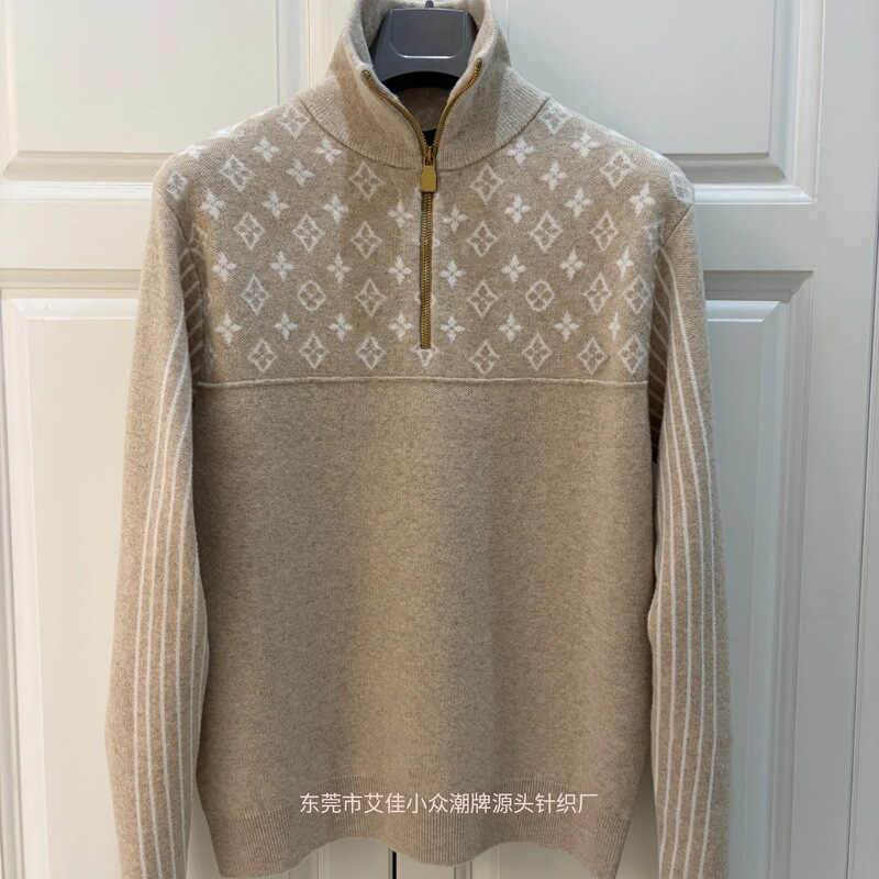 Non-Market Goods~Shenzhen Nanyou High-End Women's European-Style Ski Series Jacquard Half-Zip Wool Sweater