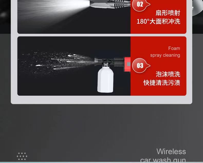 Wireless car washing machine with household rechargeable high-pressure water gun to grab lithium battery strong washing cleaning wholesale foreign trade