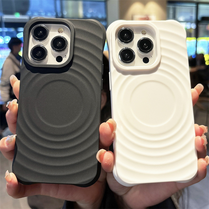 Liquid Wave Magnetic Suction Case Suitable for Apple 17Promax Mobile Phone Case with Skin-Like Feel and Four-Corner Anti-Fall Protection Iphone17 Soft Case