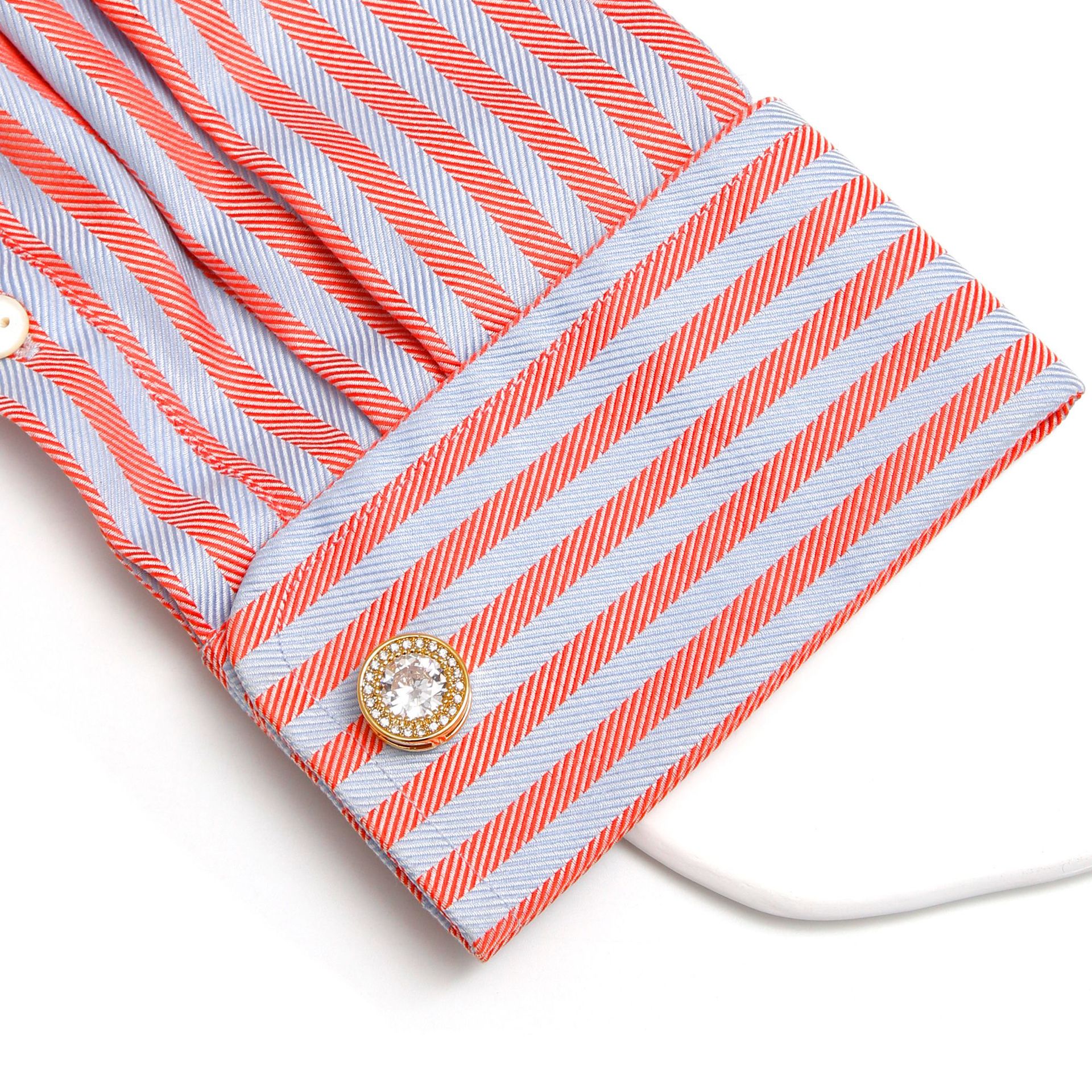 Vyrų sąsagos apvalios retro su cirkoniu marškiniams_voghion.com