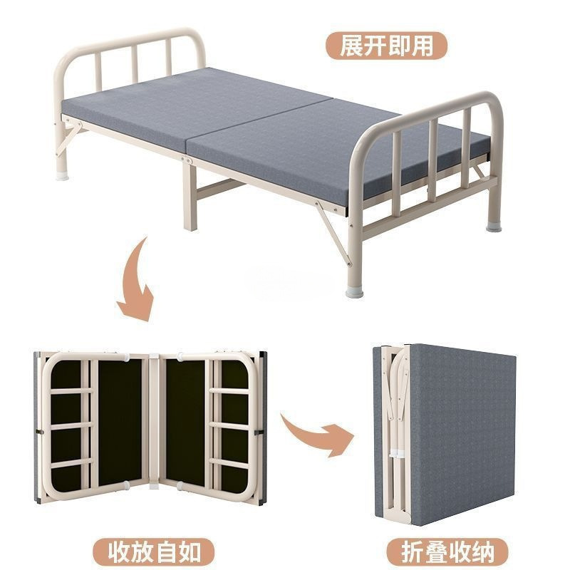 家庭用折りたたみベッド シングルベッド 賃貸住宅 鉄ベッド オフィス 昼休み 寮 シンプルベッド 小型ベッド 木製ベッド|undefined
