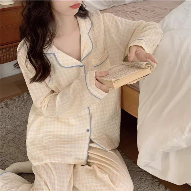 加大码睡衣女秋季新款250斤宽松印花长袖长裤蕾丝套装家居服|undefined