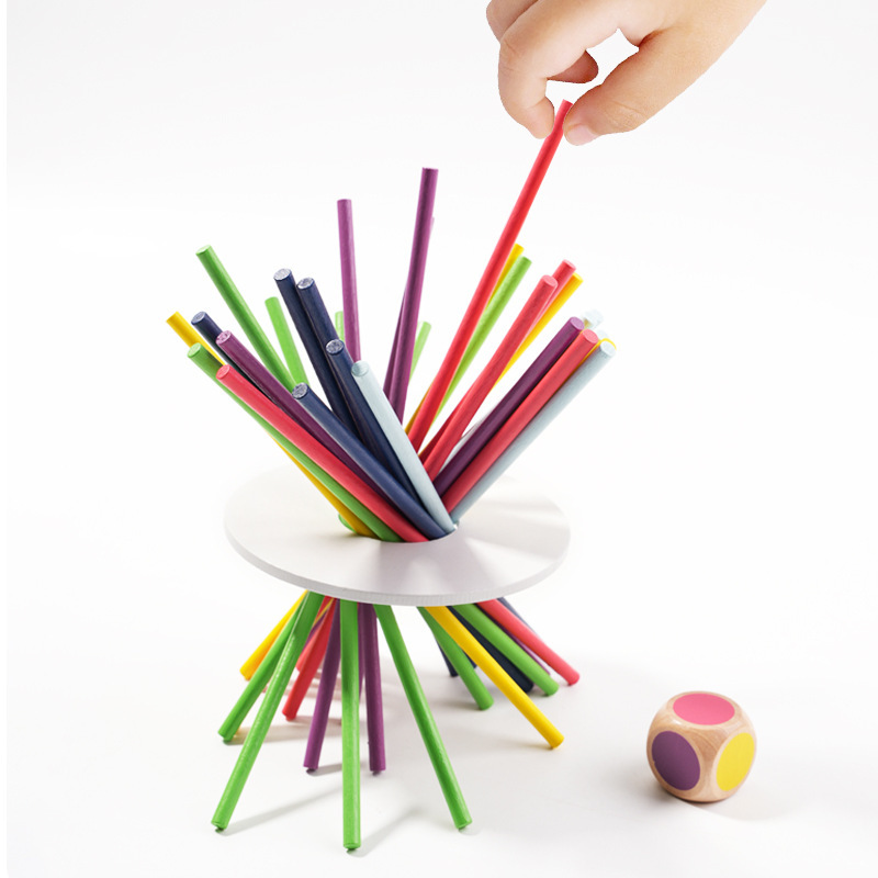 Plug stick inteligencia desarrollo color sensorial enseñanza ayudas niños bebé Montessori color sensorial madera plug-in anillo juguetes creativos