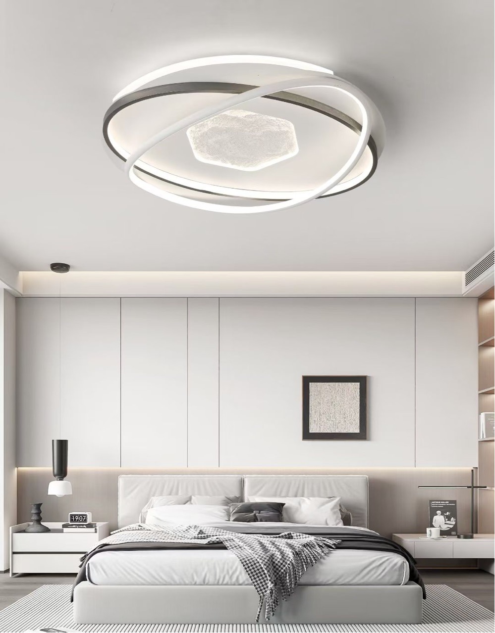 lámpara de techo del dormitorio moderna y simple lujosa nube sensación de niebla minimalista led protección de ojos estudio dormitorio principal lámpara