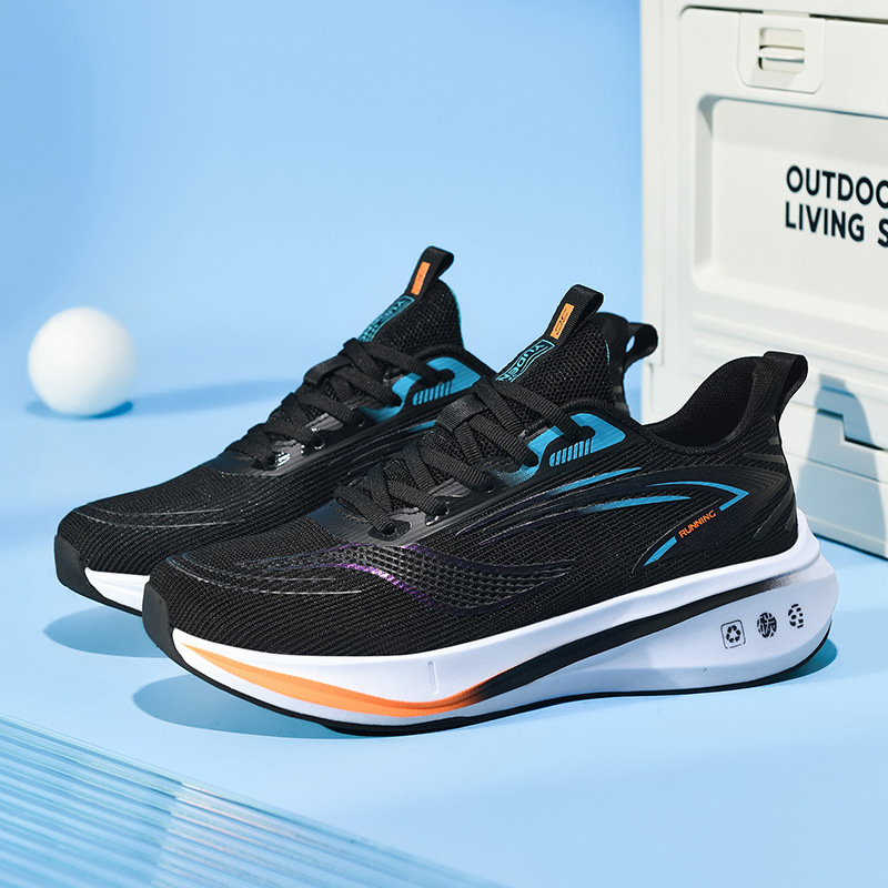 Sports Shoes for Men, Carbon Plate, Lightweight and Breathable Men's Shoes, Junior High School Students' High School Entrance Examination Racing Running Shoes, Large Size Shock-Absorbing Soft-Soled Mesh Shoes