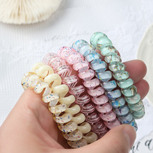 彩色多巴安电线话发圈高弹力扎马尾套装夏季小清新简约时尚发饰