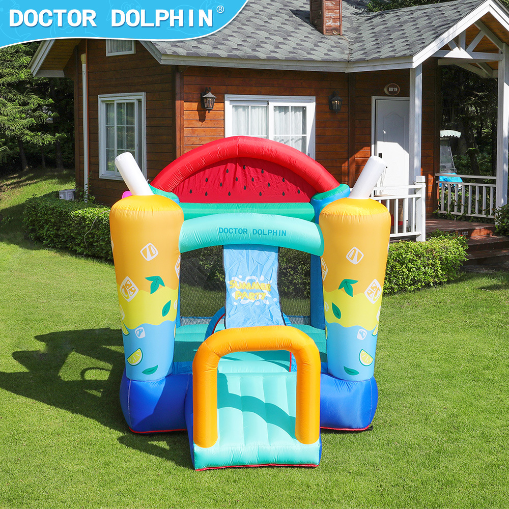 Castillo Inflable Doctor Dolphin para Uso Doméstico, Parque Infantil, Cama Elástica Inflable con Tobogán, Castillo Pequeño de Tela Oxford, Seguro y Duradero