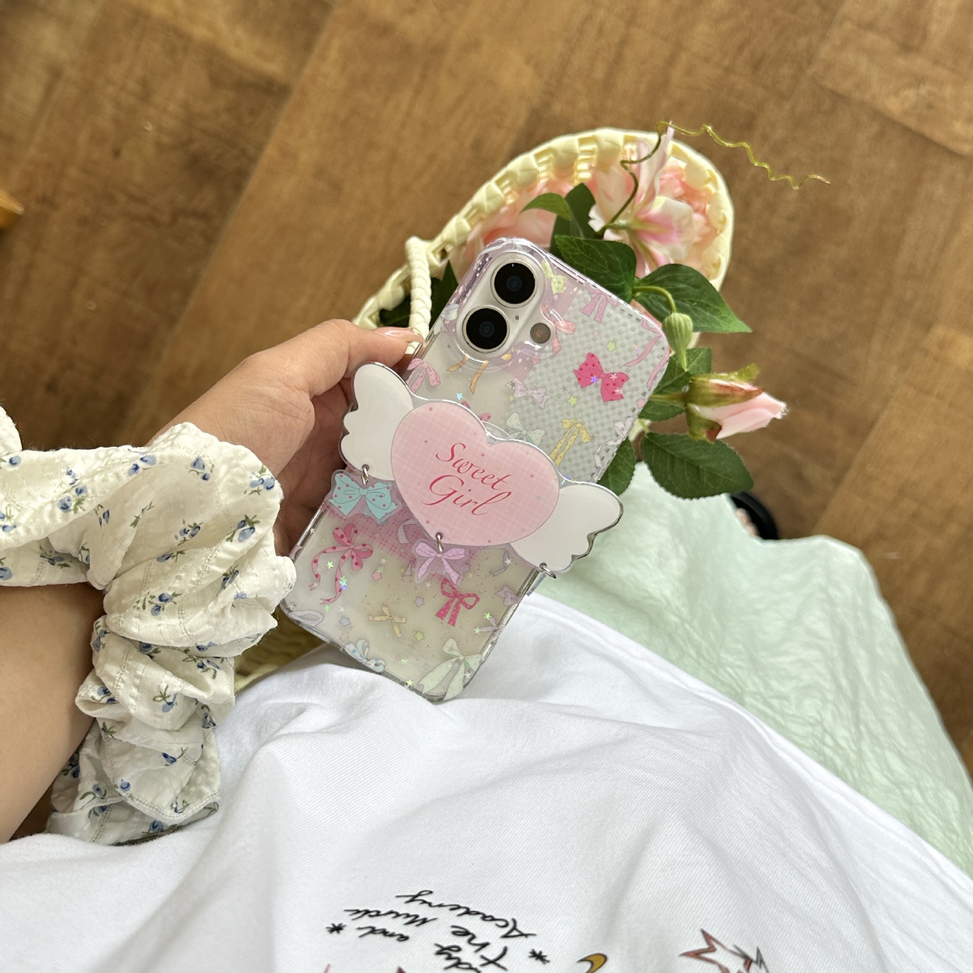 Soporte de amor con lazo para niña para iPhone 15/16 Apple 16Pro funda para teléfono móvil 15Pro femenino 14/13