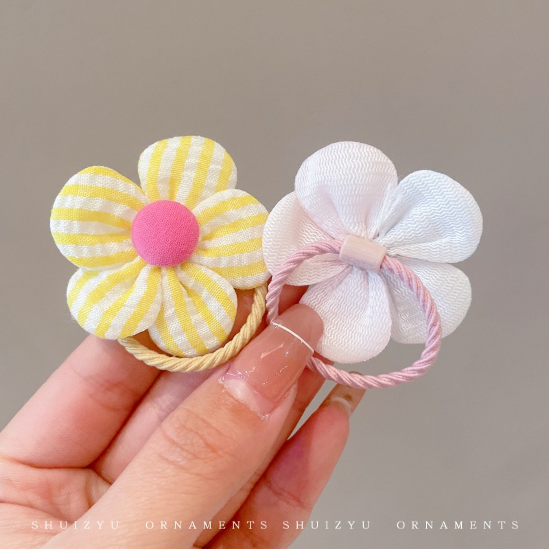 Cuerda de pelo para niños tocado de flores banda de goma elástica alta no daña el cabello banda de goma duradera cuerda de pelo de bebé lazo anillo de pelo
