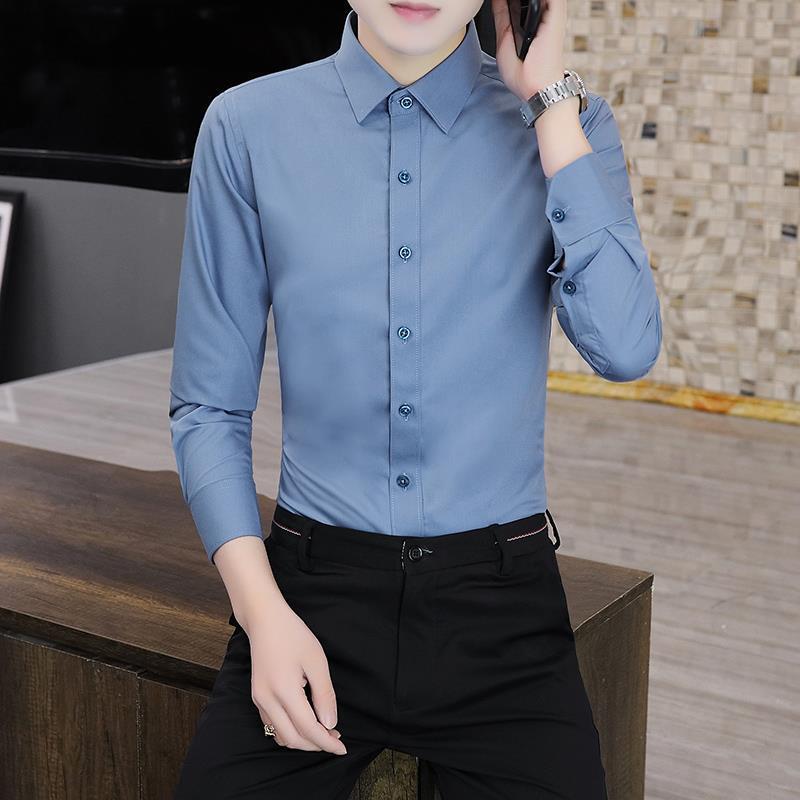 One-piece delivery men's long-sleeved business professional formal shirt spring and autumn Korean style slim fit
