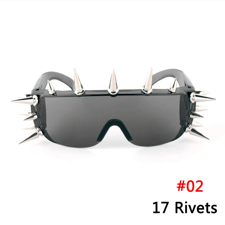 European And American Fashion Punk Rivet Sunglasses Personalized One-piece Men's And Women's Sunglasses Sunglasses