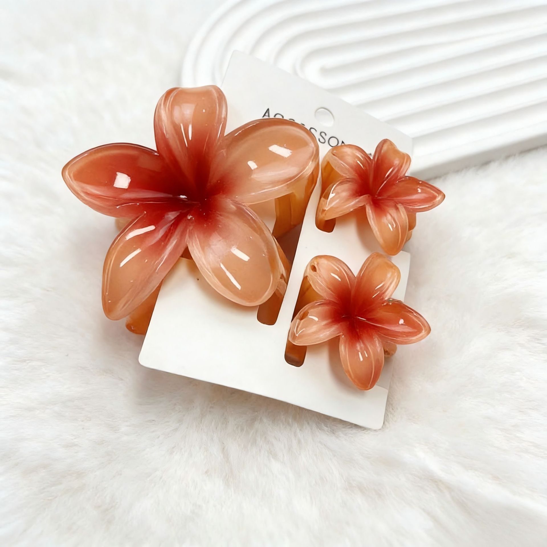 Ventas transfronterizas calientes nuevos huevos láser de dos colores clip de agarramiento de flores de cabeza posterior clip de tiburón clip de cabello joyerías para el cabello