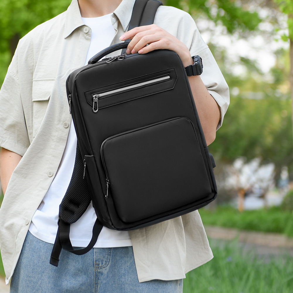 Cross-Border Business Travel Backpack, High-End Men's Backpack with USB Charging Port, 16inch Laptop Bag, School Bag