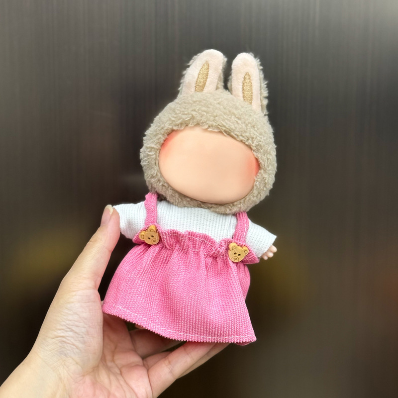 仅衣服适用labu娃衣17cm拉布衣服盲盒挂件一二代搪胶毛绒公仔着替|undefined