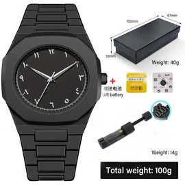 新款简约时尚休闲超薄百搭男士手表阿拉伯数字日历防水硅胶石英表