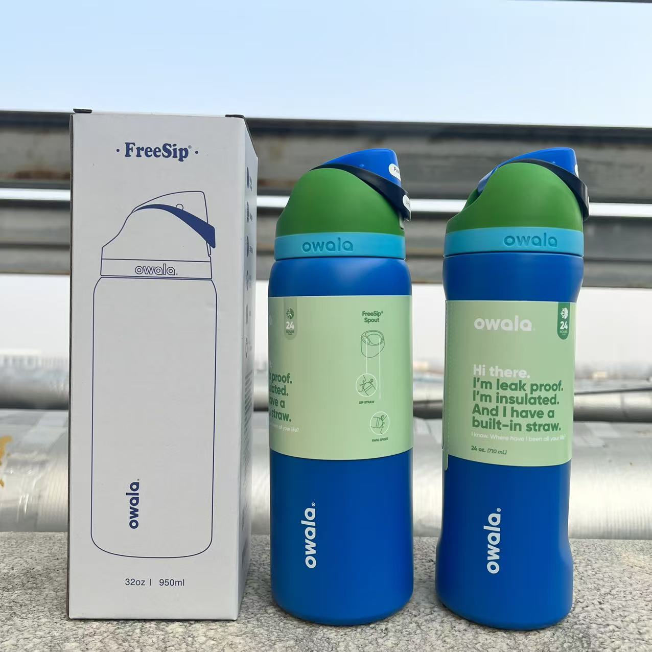 Owala en stock de gran capacidad portátil hervidor de agua al aire libre para hombres tazas de agua caliente de moda para mujeres tazas de fruta deportivas al por mayor