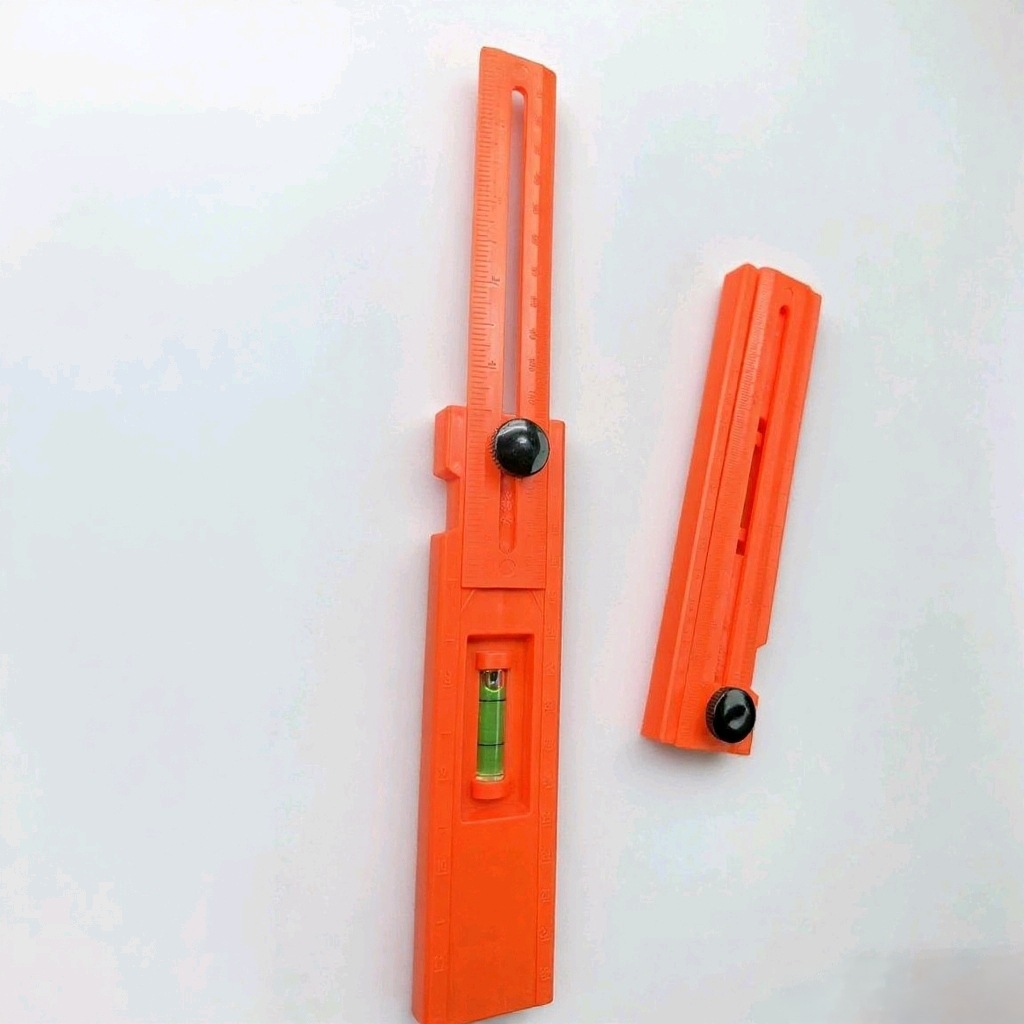 Nivelador de ángulo móvil multifuncional para medir una pequeña regla de calibración universal de carpintería naranja para el espesamiento de plástico doméstico