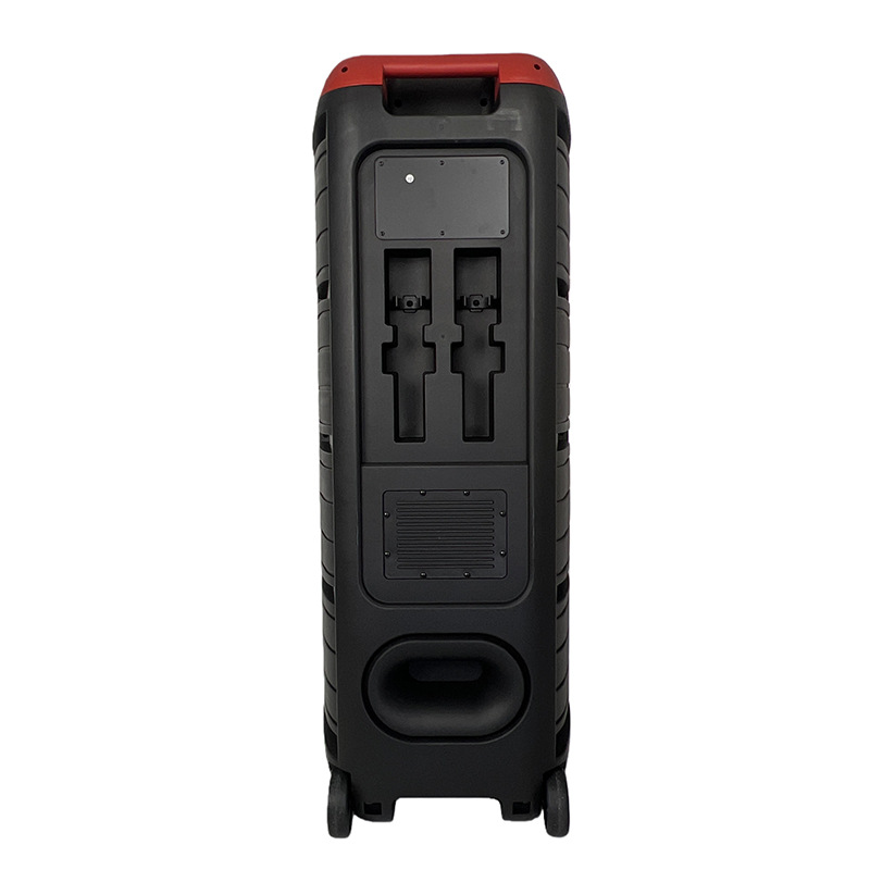 Gran promoción transfronteriza doble 15 pulgadas 80W altavoces al aire libre festivales comunitarios reproductores Bluetooth con micrófono atmósfera LED